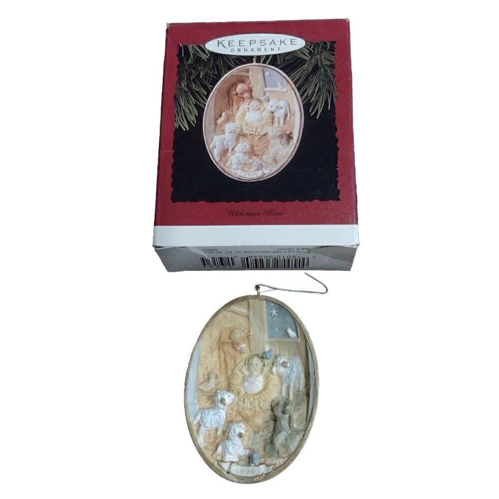 Vintage Hallmark Keepsake Ornament 1996 Welcome Him Sue Tague